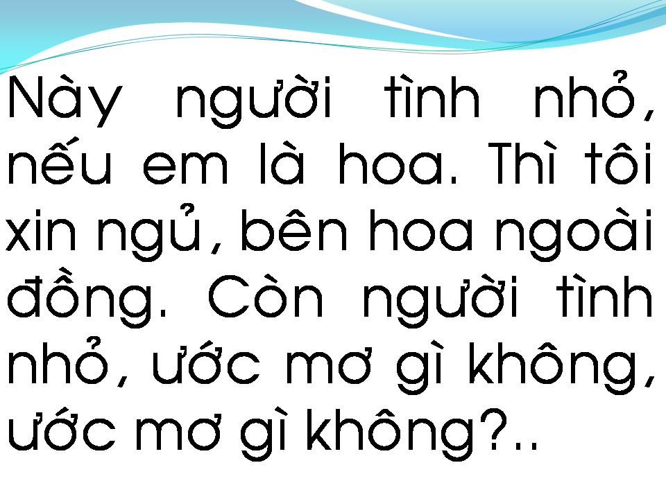 Lời bài hát CHO NGƯỜI TÌNH NHỎ