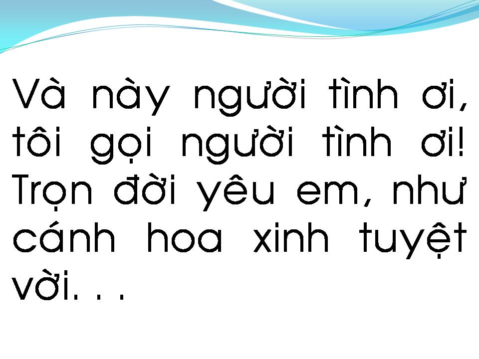 Lời bài hát CHO NGƯỜI TÌNH NHỎ