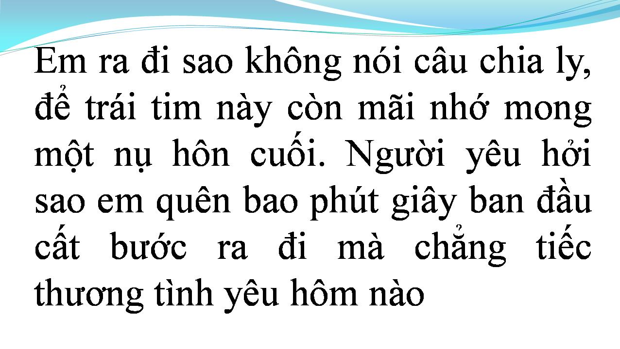 Lời bài hát CHO NGƯỜI TÌNH XA