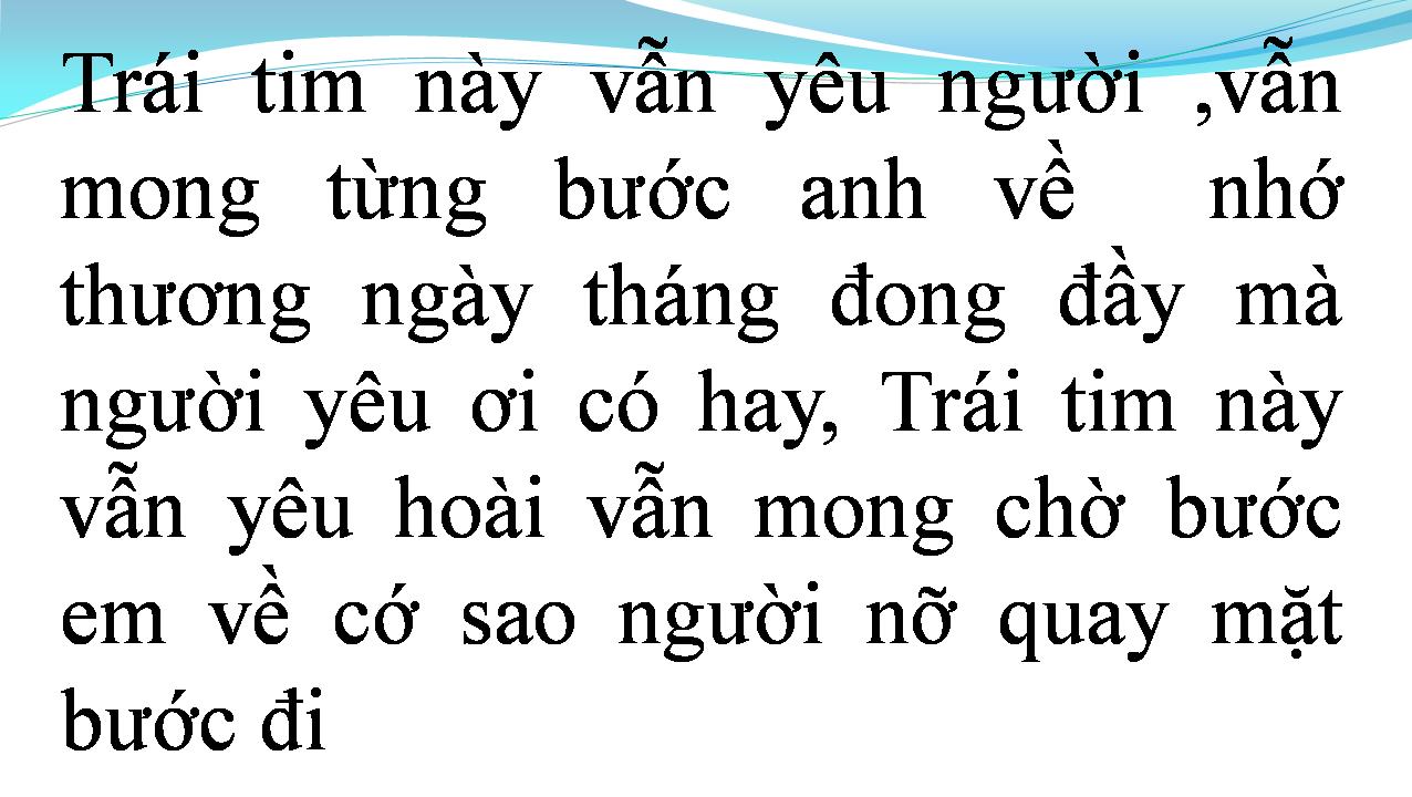Lời bài hát CHO NGƯỜI TÌNH XA