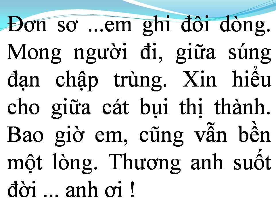 Lời bài hát CHO NGƯỜI VÀO CUỘC CHIẾN