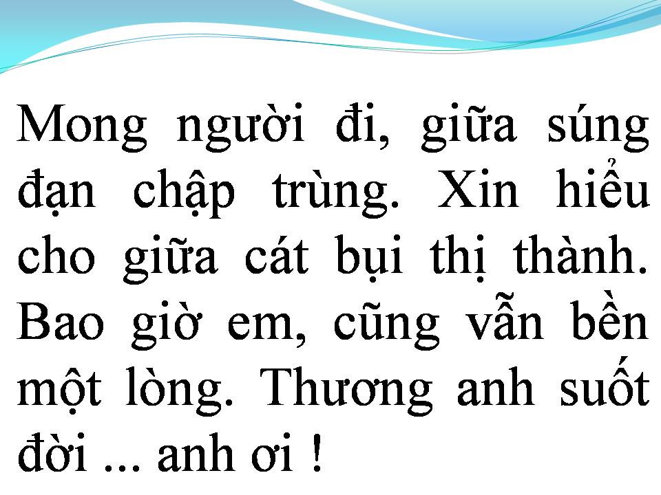 Lời bài hát CHO NGƯỜI VÀO CUỘC CHIẾN