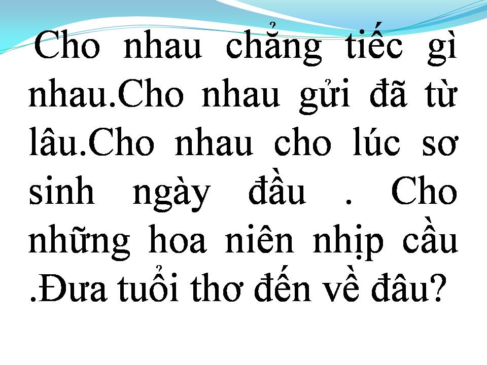 Lời bài hát CHO NHAU