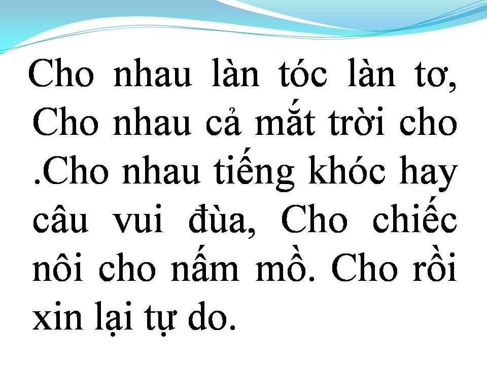 Lời bài hát CHO NHAU