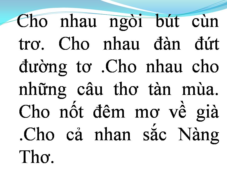 Lời bài hát CHO NHAU