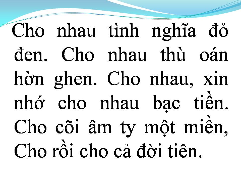 Lời bài hát CHO NHAU