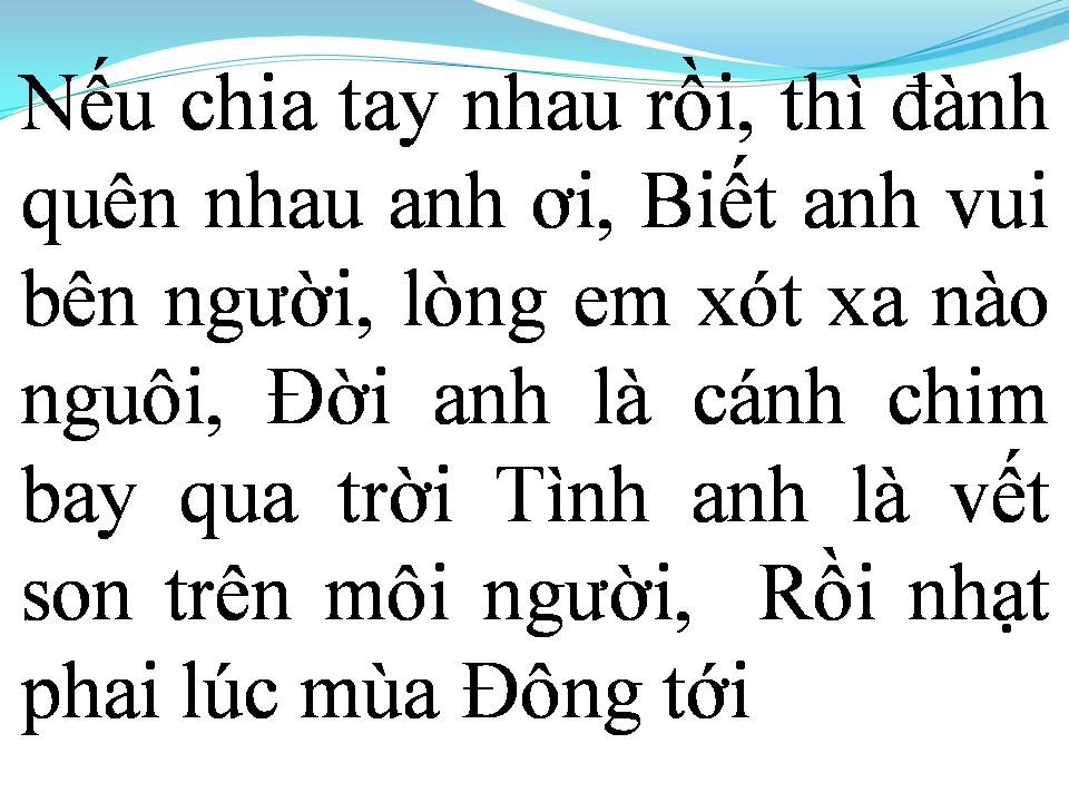 Lời bài hát CHO NHAU LẦN CUỐI