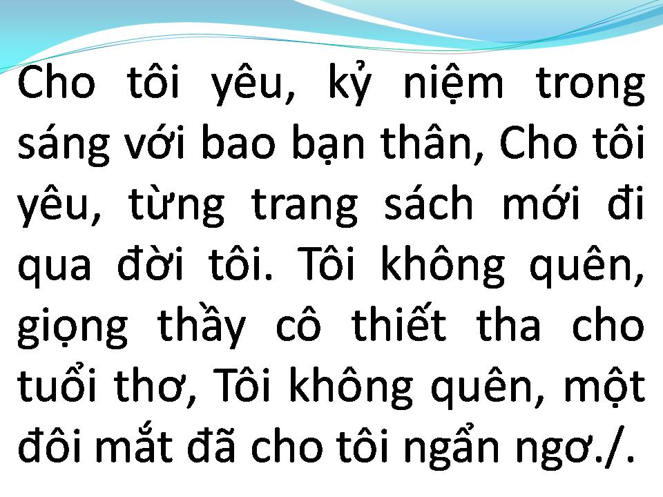 Lời bài hát CHO TÔI YÊU