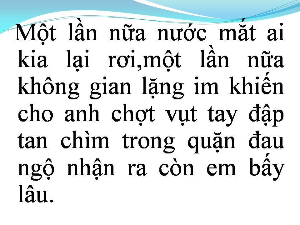 Lời bài hát CHỜ ĐỢI QUÁ KHỨ