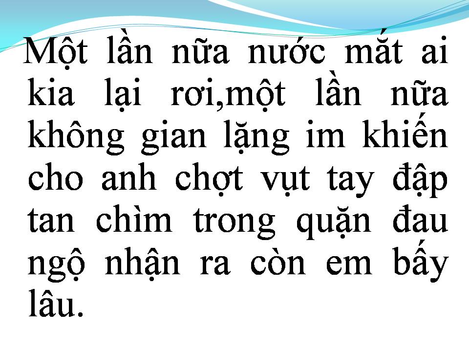 Lời bài hát CHỜ ĐỢI QUÁ KHỨ
