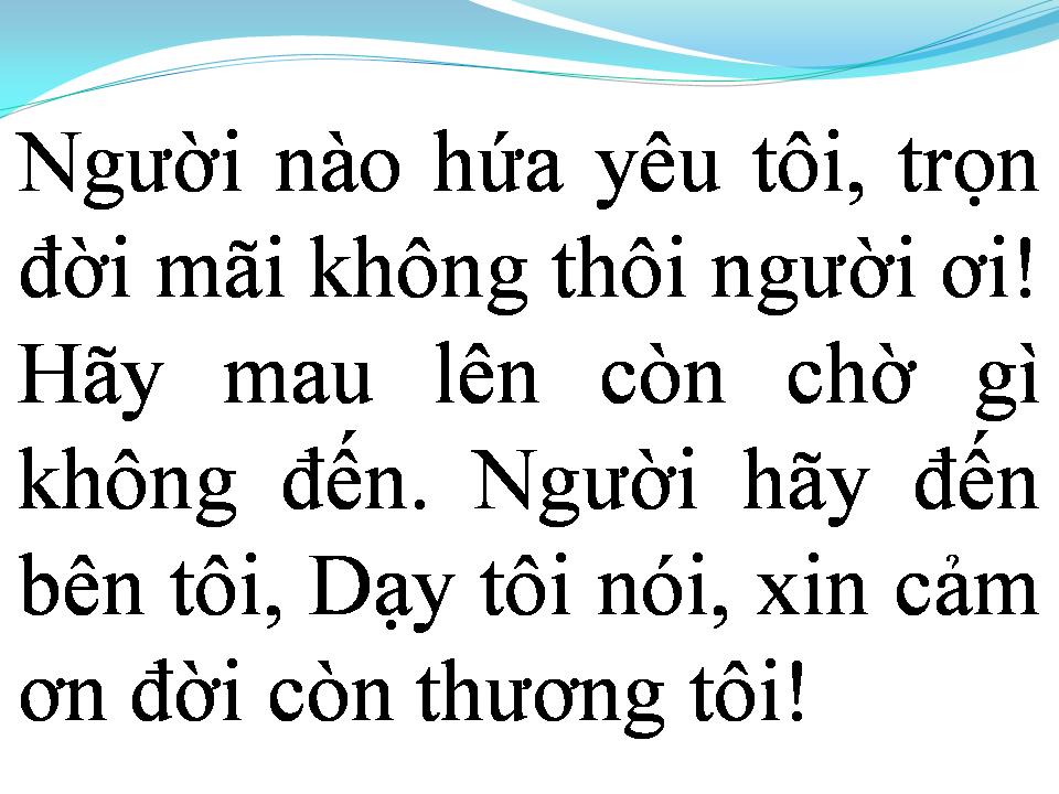Lời bài hát CHỜ MỘT TIẾNG YÊU