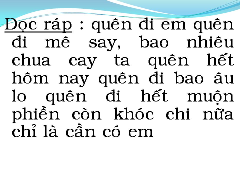 Lời bài hát CHỚ NUỐI TIẾC