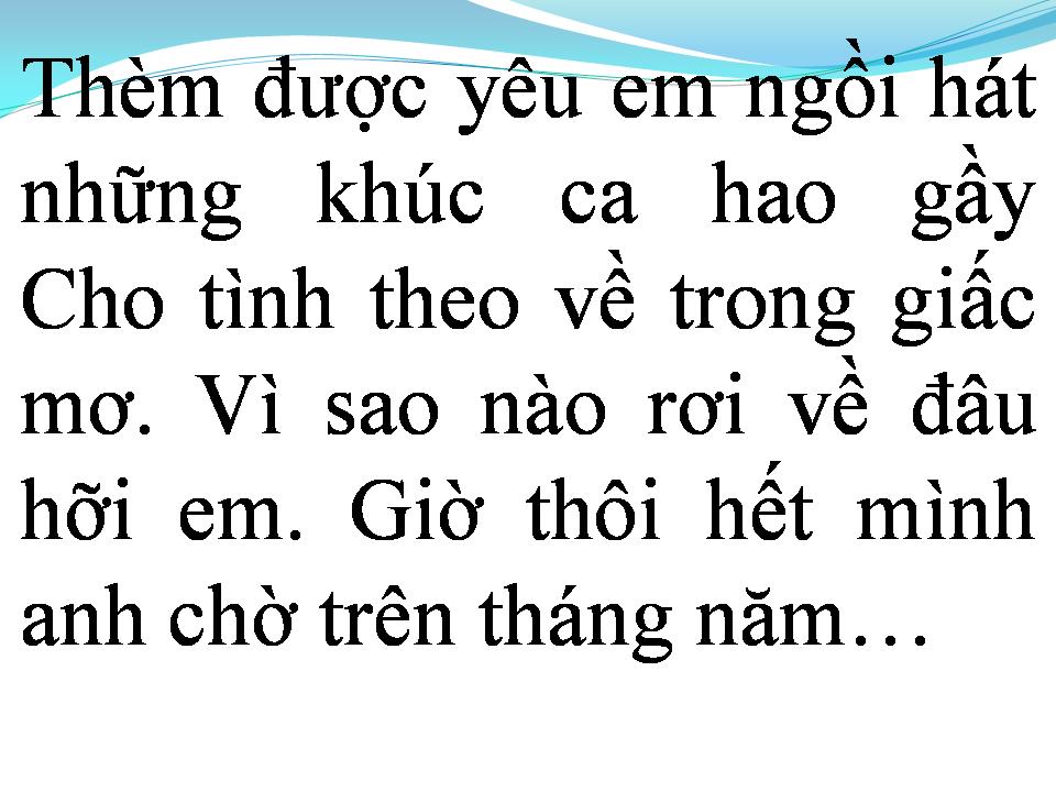 Lời bài hát CHỜ TRÊN THÁNG NĂM