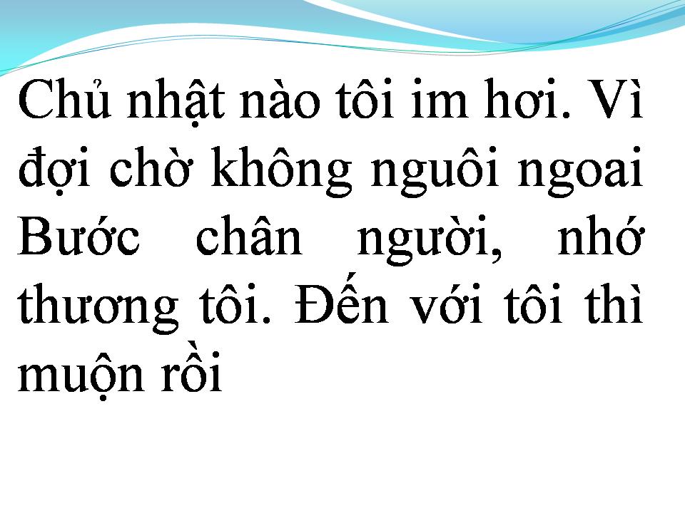 Lời bài hát CHỦ NHẬT BUỒN