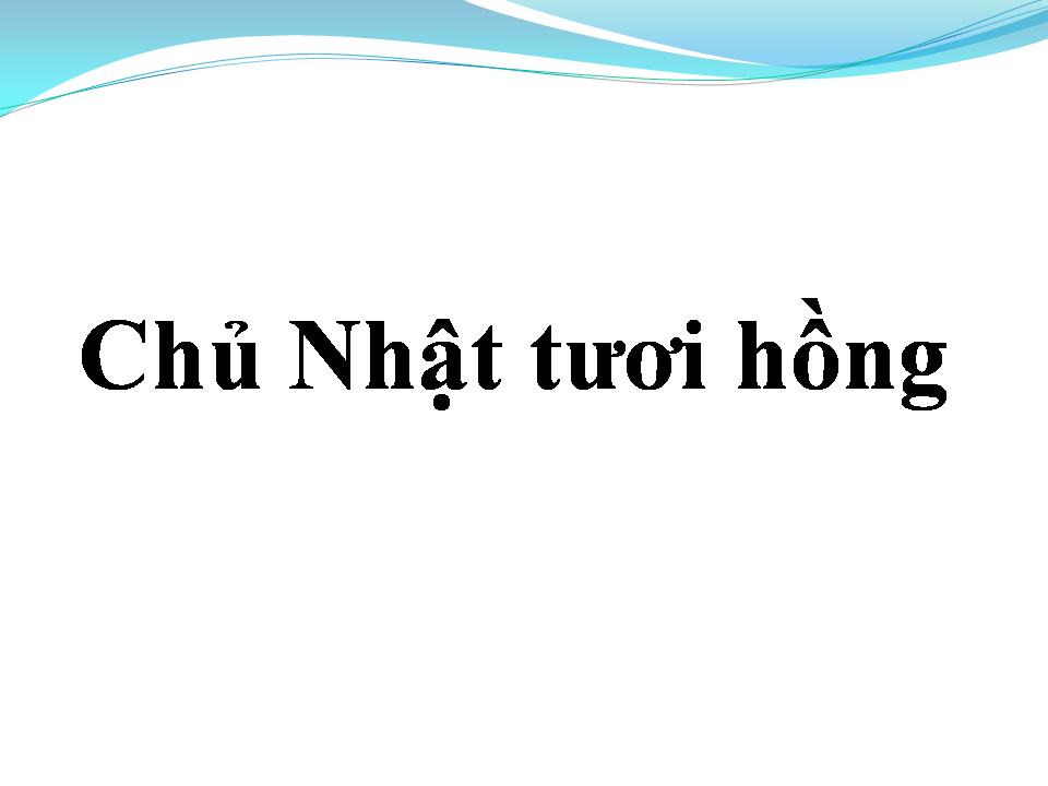 Lời bài hát CHỦ NHẬT TƯƠI HỒNG