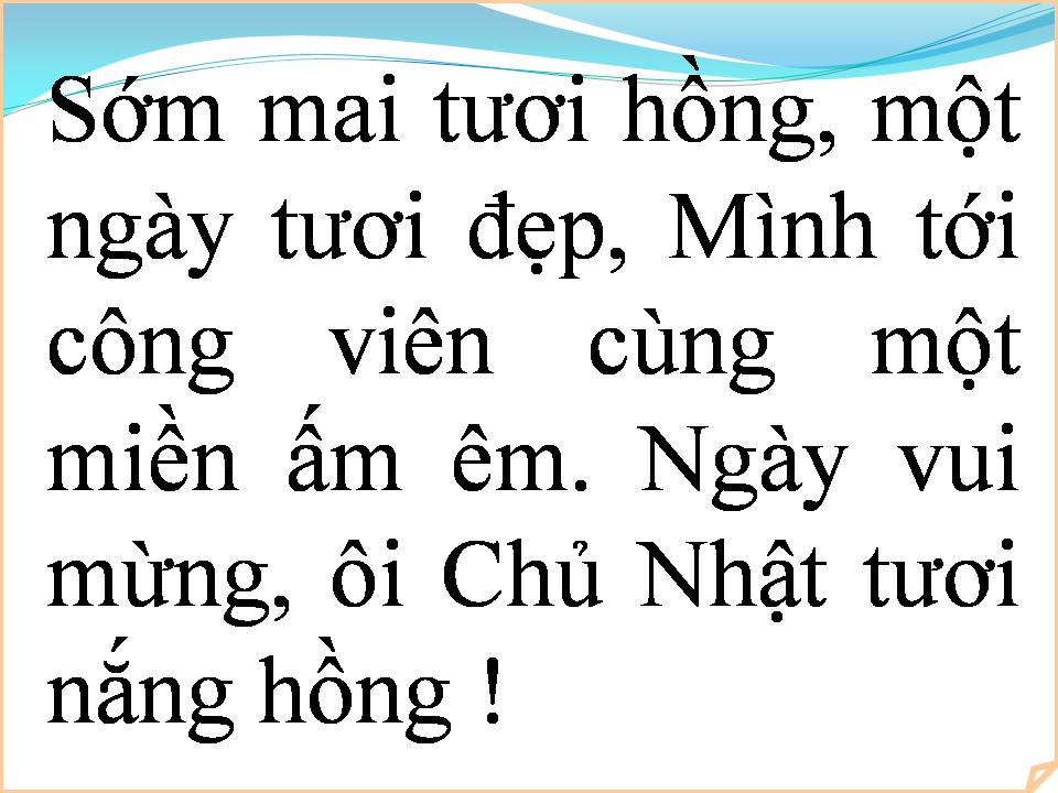 Lời bài hát CHỦ NHẬT TƯƠI HỒNG
