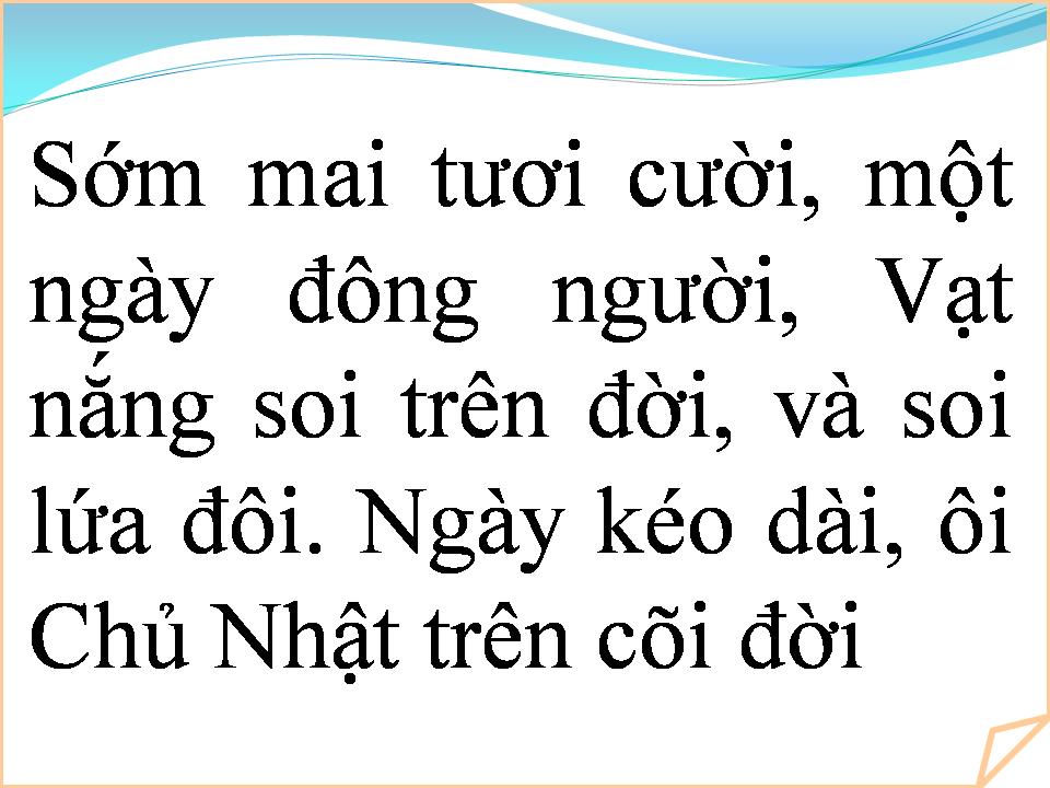 Lời bài hát CHỦ NHẬT TƯƠI HỒNG