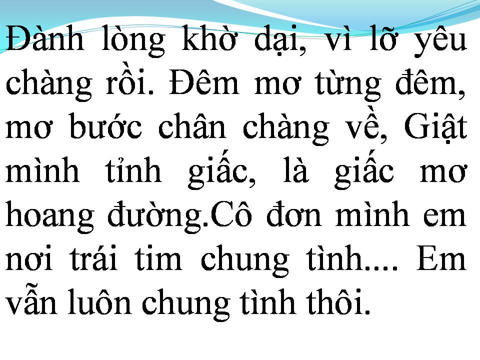 Lời bài hát CHUNG TÌNH