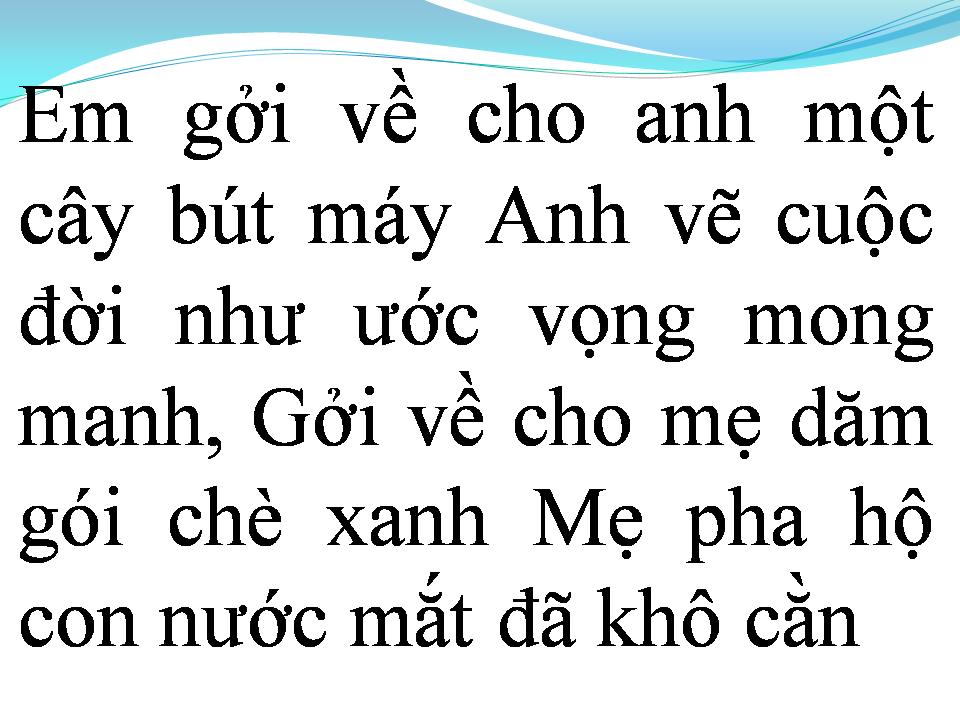 Lời bài hát CHÚT QUÀ CHO QUÊ HƯƠNG