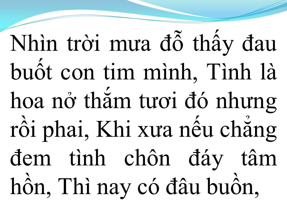Lời bài hát CHUYỆN BA MÙA MƯA