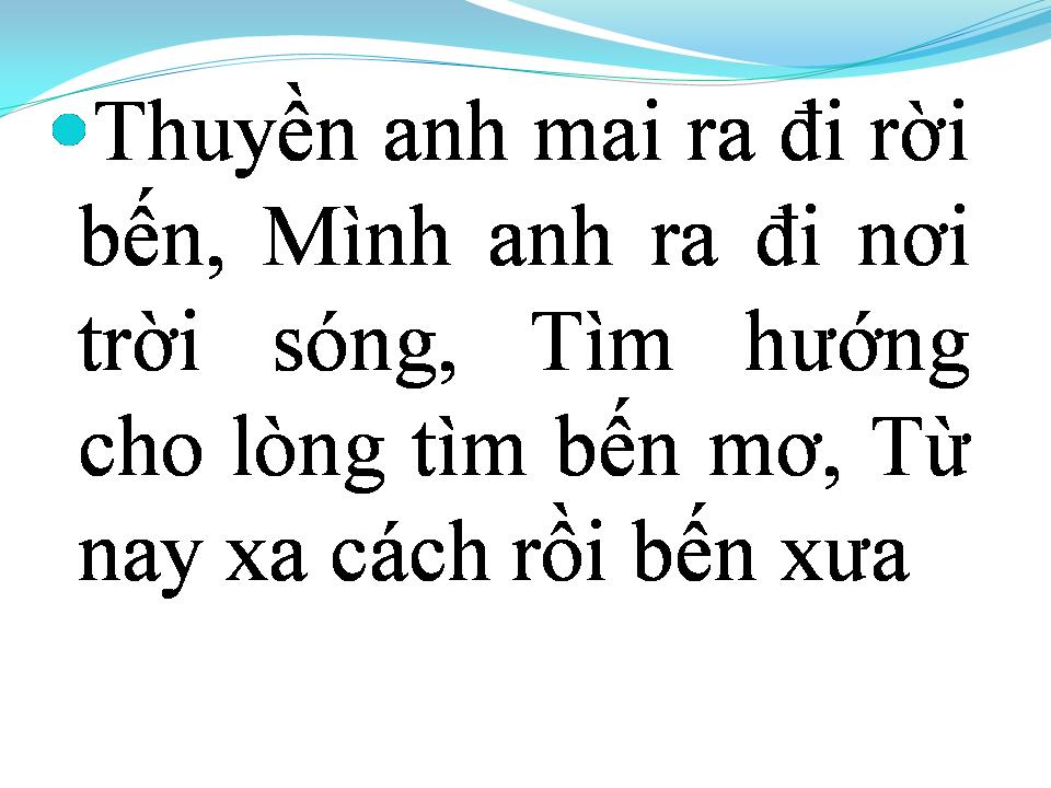 Lời bài hát CHUYỂN BẾN