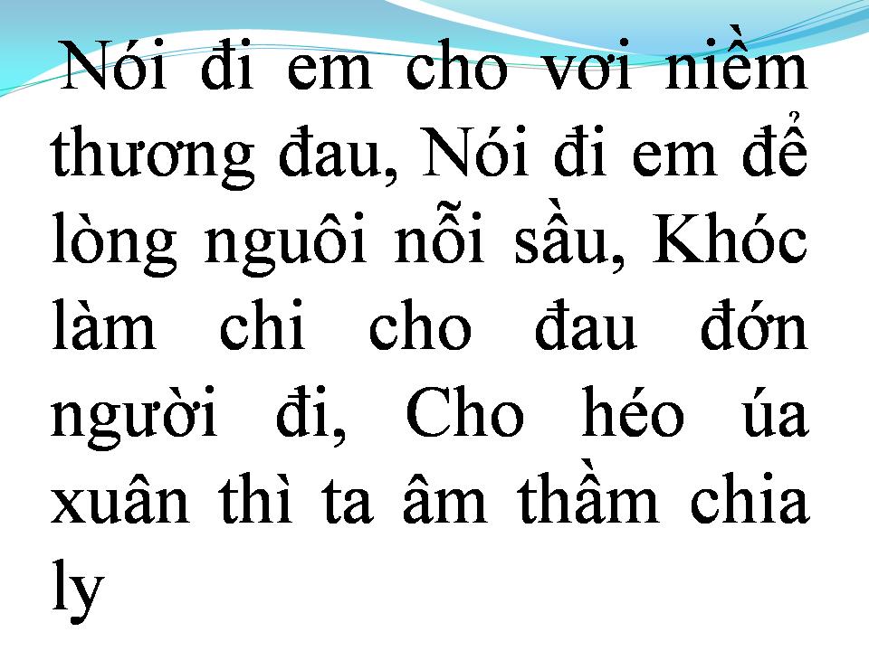 Lời bài hát CHUYỆN BUỒN TÌNH YÊU (CHIA LY)