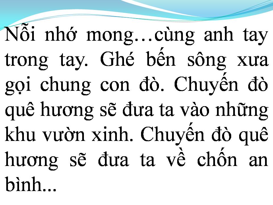 Lời bài hát CHUYẾN ĐÒ QUÊ HƯƠNG