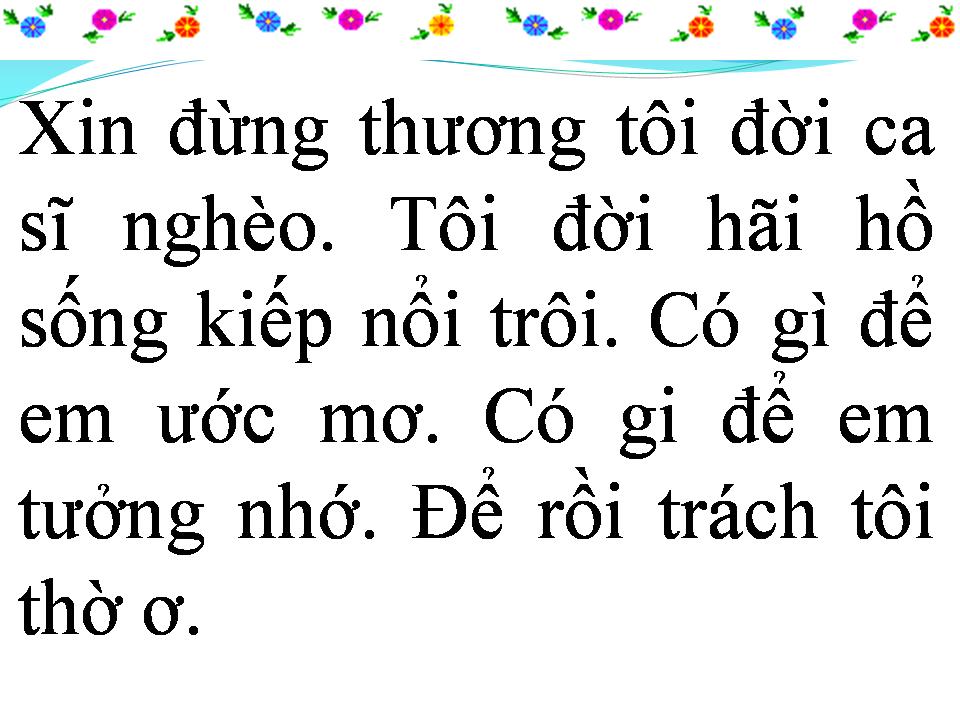 Lời bài hát CHUYỆN ĐỜI CA SĨ