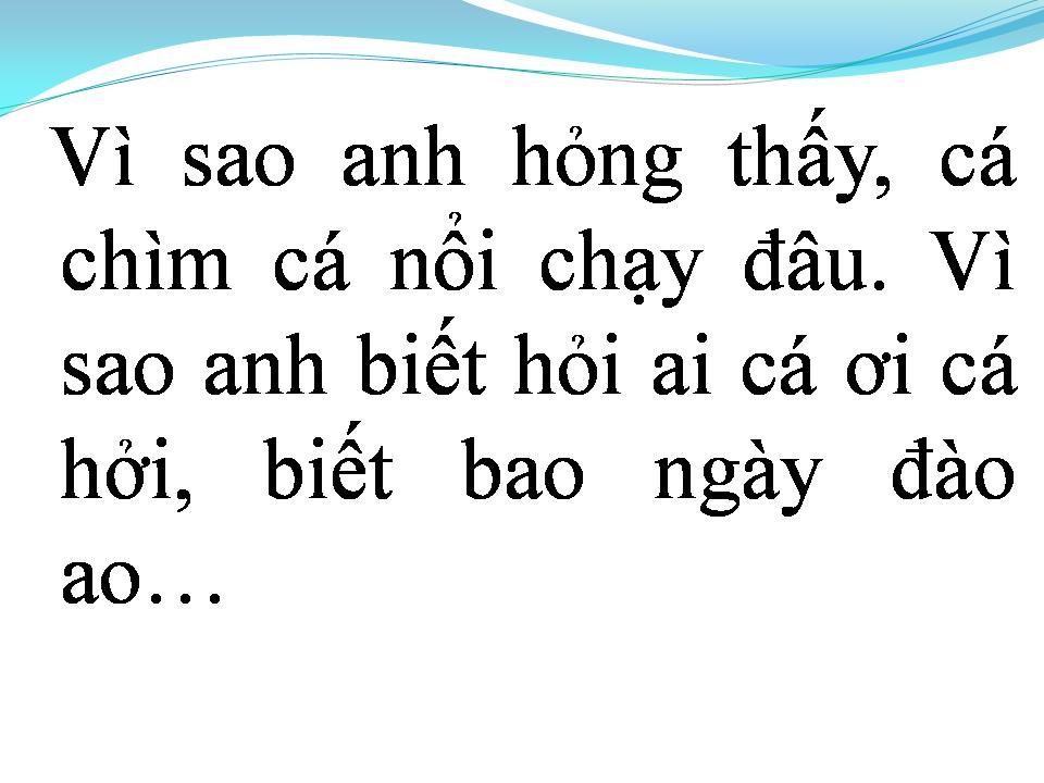 Lời bài hát CHUYỆN TÌNH BÊN AO CÁ