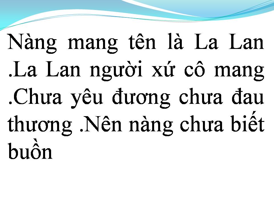 Lời bài hát CHUYỆN TÌNH LA LAN