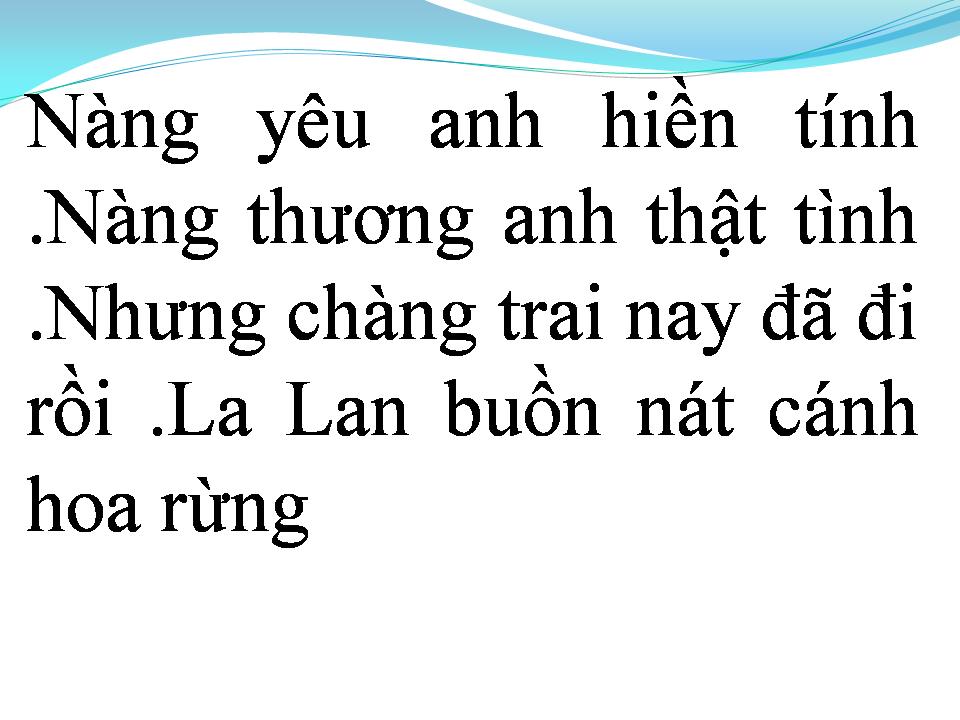 Lời bài hát CHUYỆN TÌNH LA LAN