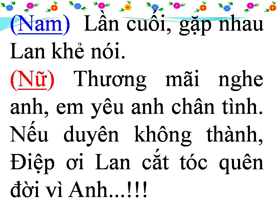 Lời bài hát CHUYỆN TÌNH LAN VÀ ĐIỆP 1
