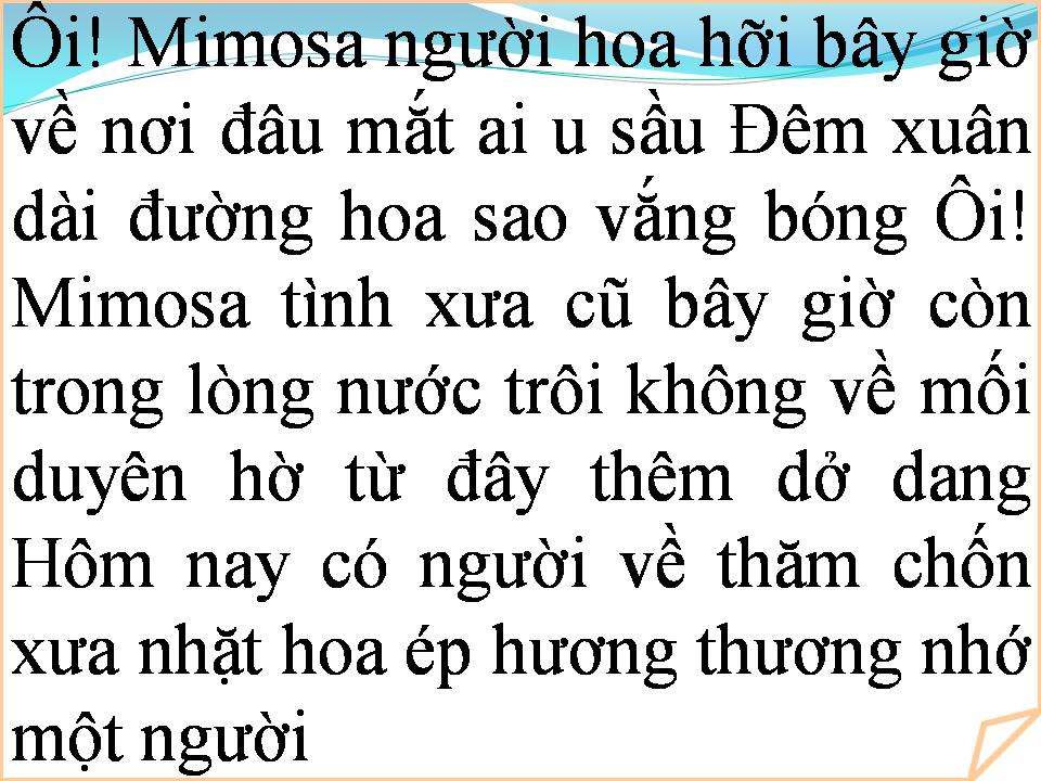 Lời bài hát CHUYỆN TÌNH MIMOSA