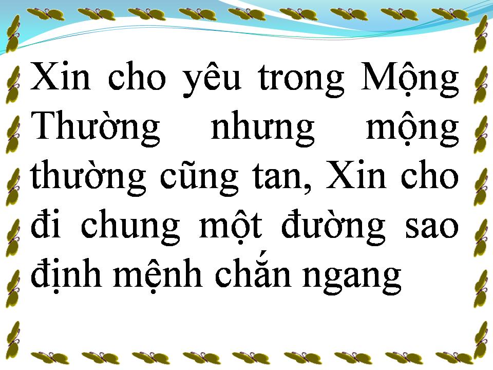 Lời bài hát CHUYỆN TÌNH MỘNG THƯỜNG