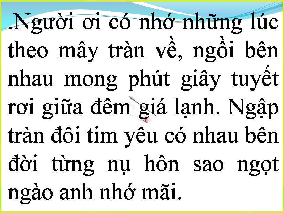Lời bài hát CHUYỆN TÌNH MÙA ĐÔNG 2