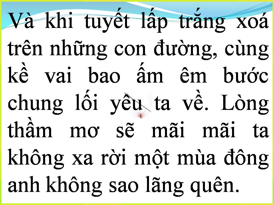 Lời bài hát CHUYỆN TÌNH MÙA ĐÔNG 2