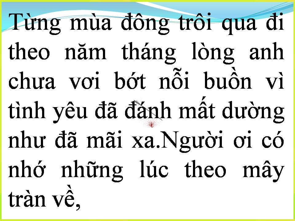 Lời bài hát CHUYỆN TÌNH MÙA ĐÔNG 2