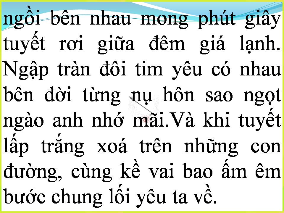 Lời bài hát CHUYỆN TÌNH MÙA ĐÔNG 2