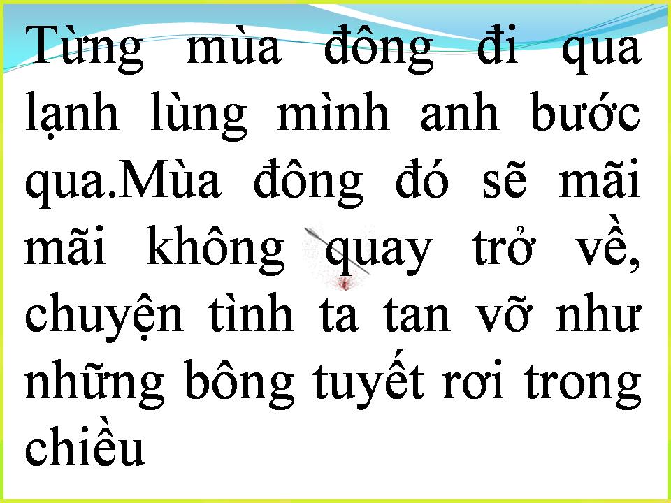 Lời bài hát CHUYỆN TÌNH MÙA ĐÔNG 2