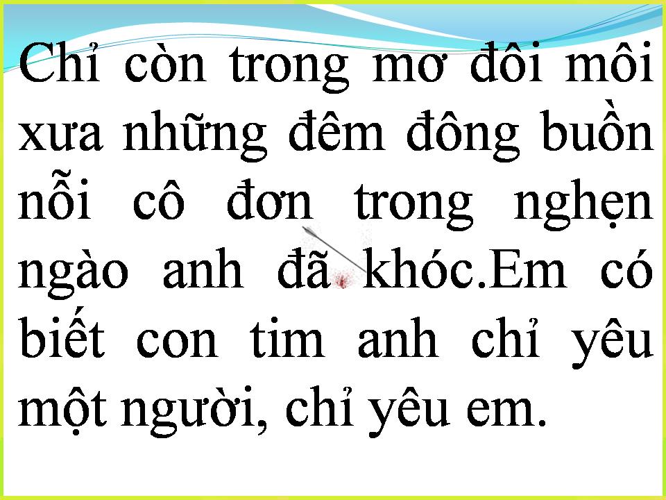 Lời bài hát CHUYỆN TÌNH MÙA ĐÔNG 2