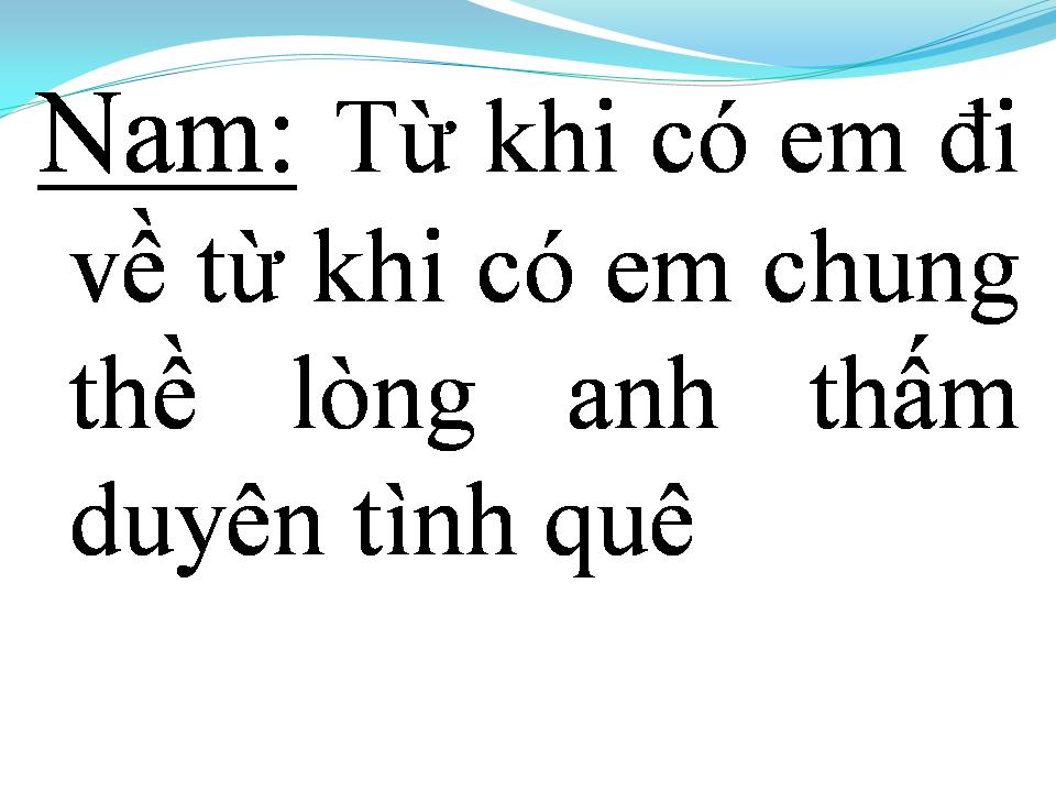 Lời bài hát CHUYỆN TÌNH NƠI LÀNG QUÊ