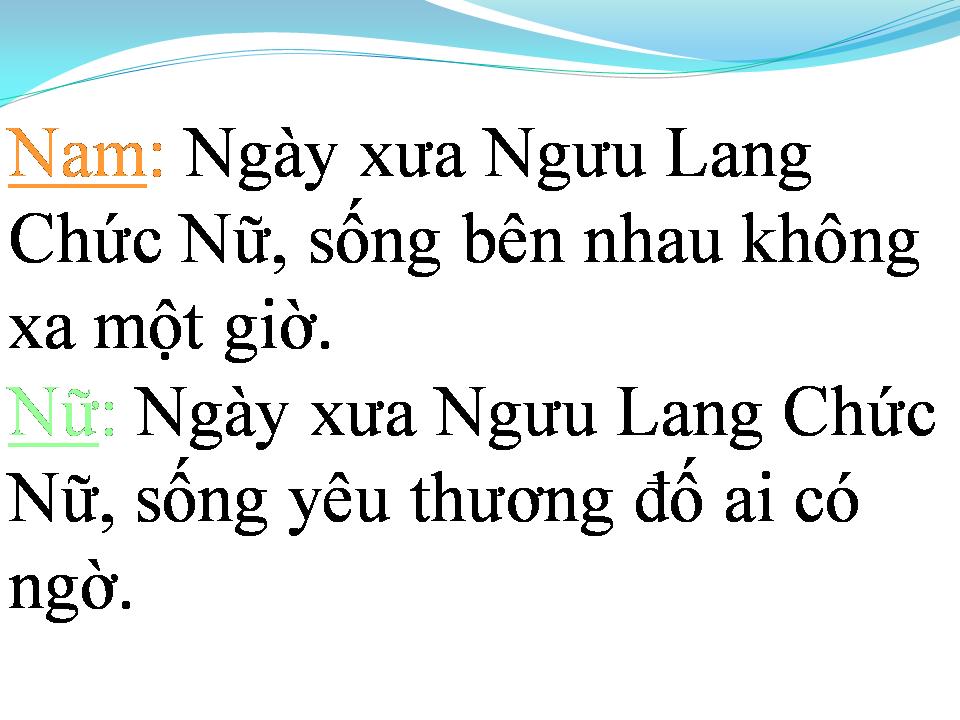 Lời bài hát CHUYỆN TÌNH NGƯU LAN CHỨC NỮ