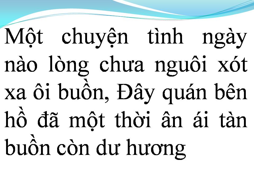 Lời bài hát CHUYỆN TÌNH QUÁN BÊN HỒ