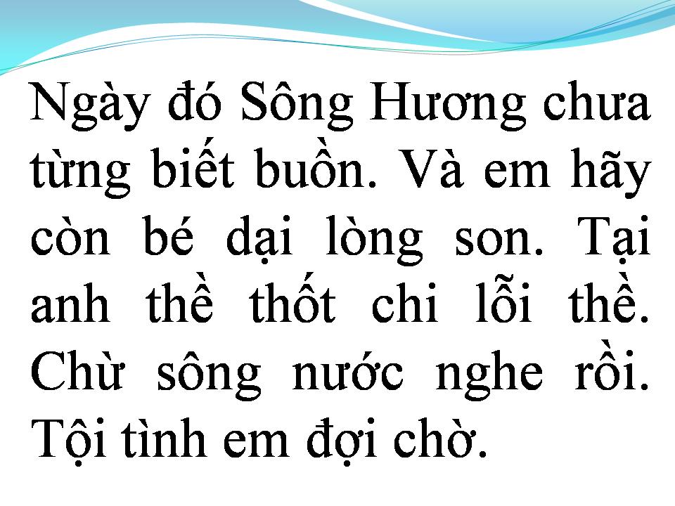 Lời bài hát CHUYỆN TÌNH SÔNG HƯƠNG