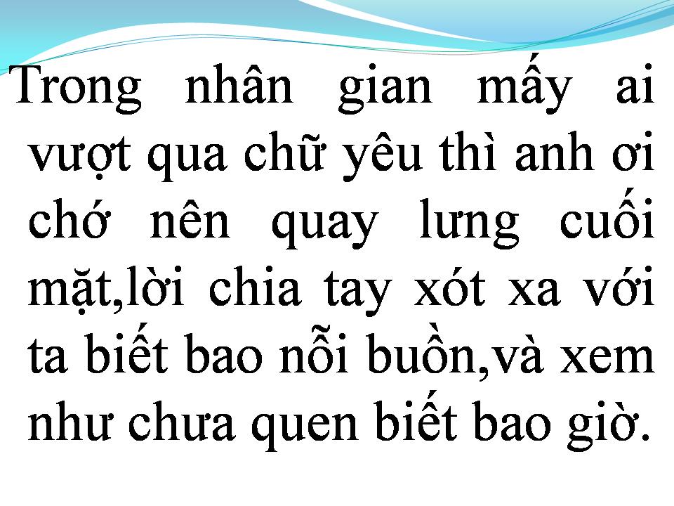 Lời bài hát CHUYỆN TÌNH YÊU THẾ GIAN