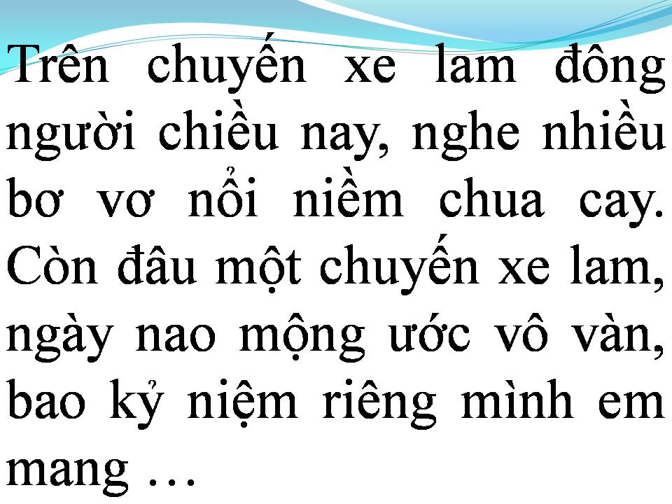 Lời bài hát CHUYẾN XE LAM CHIỀU