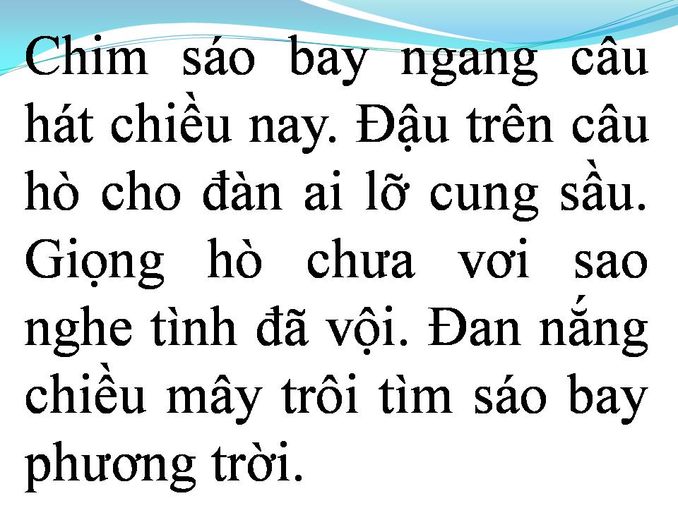 Lời bài hát CHƯA VƠI CÂU HÒ