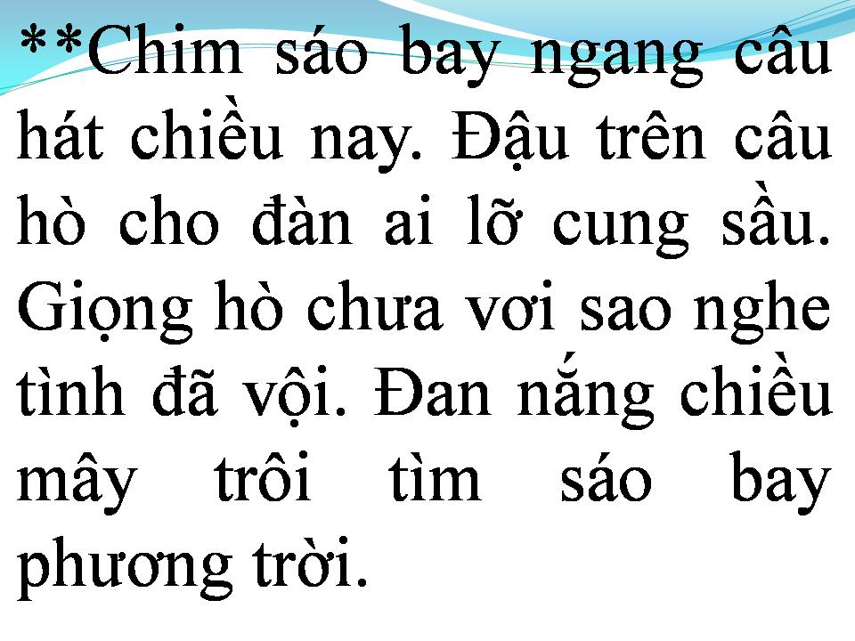 Lời bài hát CHƯA VƠI CÂU HÒ