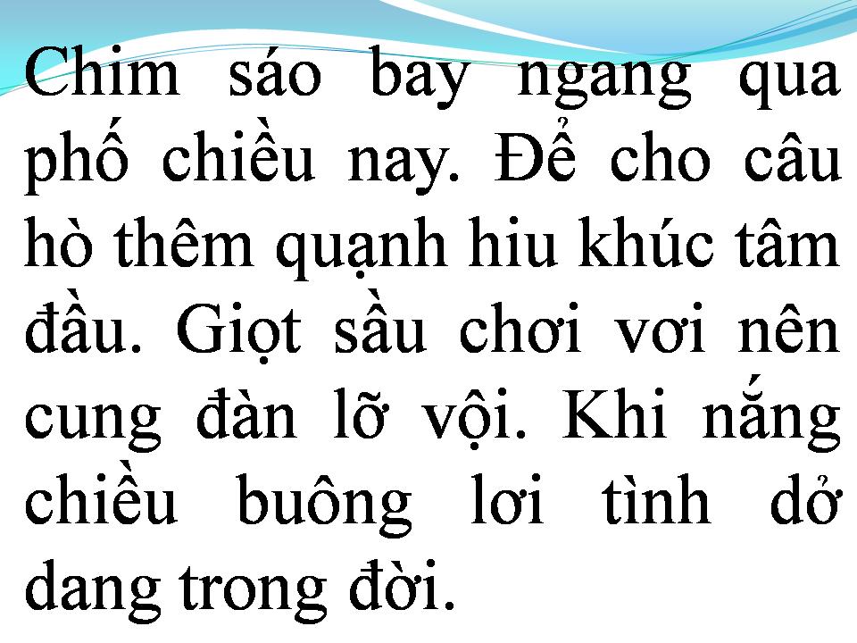 Lời bài hát CHƯA VƠI CÂU HÒ