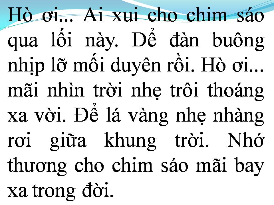 Lời bài hát CHƯA VƠI CÂU HÒ